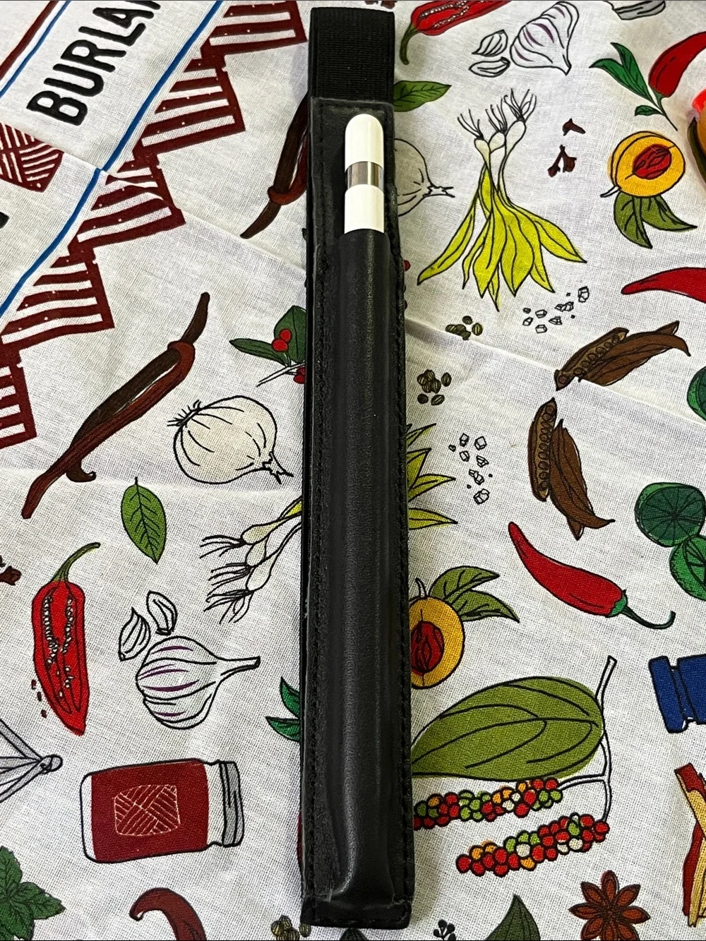 Apple White Pencil with Black Leather Sleeve